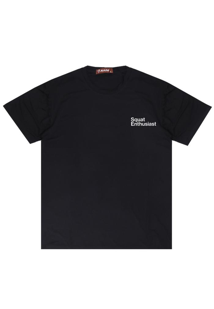 Gambar NTD65 kaos gym pria tangan pendek casual stretch "squat enthusiast" hitam - XXL dari Nade_Japan undefined Tokopedia