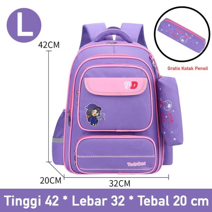 Gambar Tas Ransel Punggung Import Untuk Anak Perempuan Sekolah TK - SD Kelas 1 2 3 4 5 6 Ransel School Bag Anak Tahan Air Bahan Polyester Ringan Lembut Sekolah Dasar Taman Kanak Cewek Playgroup Pre-K K1 K2 Kindergarten Tas Punggung Gendong - S-010 Ungu-L dari Lucky88 mobile undefined Tokopedia