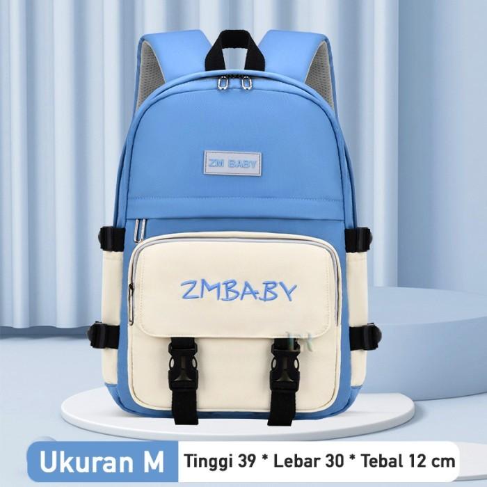 Gambar Tas Ransel Sekolah Import ZMBABY Untuk Anak Perempuan Dan Laki Laki TK - SD Kelas 1 2 3 4 5 6 Ransel School Bag Anak Tahan Air Bahan Polyester Ringan Lembut Sekolah Dasar Taman Kanak Cewek Playgroup Pre-K K1 K2 Kindergarten Tas Punggung Gendong - S-008 Biru-M dari Lucky88 mobile undefined Tokopedia