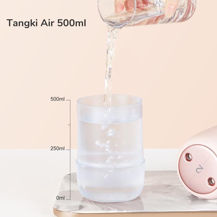 Gambar JISULIFE Humidifier 500 mL Cordless Rechargeable Air Humidifiers Buit-in 3600mAh Battery dari Maul Z undefined Tokopedia