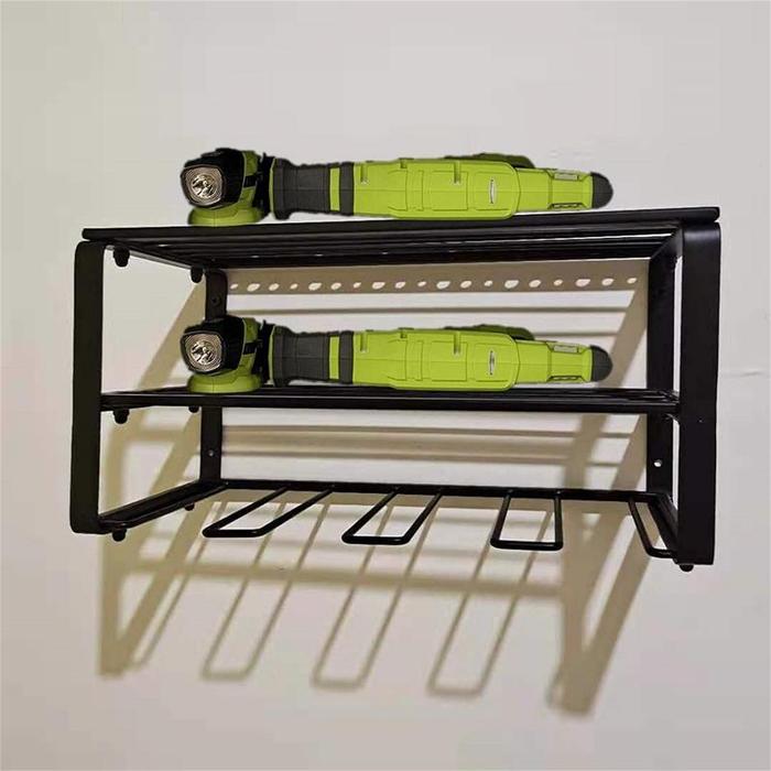 Gambar Power Tool Rack  Drill Holder Wall Mount Organizer Wrench Tool Workshop Screwdriver Power Storage Shelf Accessories dari EEN STORED undefined Tokopedia