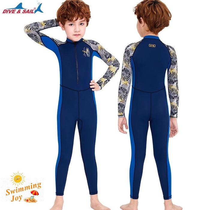 Gambar SWIMMING JOY - BAJU RENANG UPF 50+ DIVE & SAIL ANAK LAKI-LAKI SWIMMING DIVING SUIT SURFING BOATING SWIMSUIT PANJANG SURFING BEACH [PROMO] BARANG BERKUALITAS 100% ORIGINAL - Blue, Size S dari VANYHASTORE undefined Tokopedia
