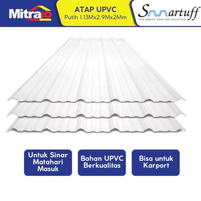 Gambar Smartuff Lembaran Atap Asapvc 3 Lapisan 1.13Mx2.9Mx0.2M Putih dari Mitra10 undefined Tokopedia