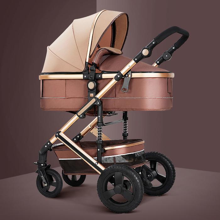 Gambar New Luxury Baby Stroller, Portable pushchair,High Landscape Reversible Stroller,Four wheels Strollers,Travel Pram,baby carriage dari motifasbak terbaru undefined Tokopedia