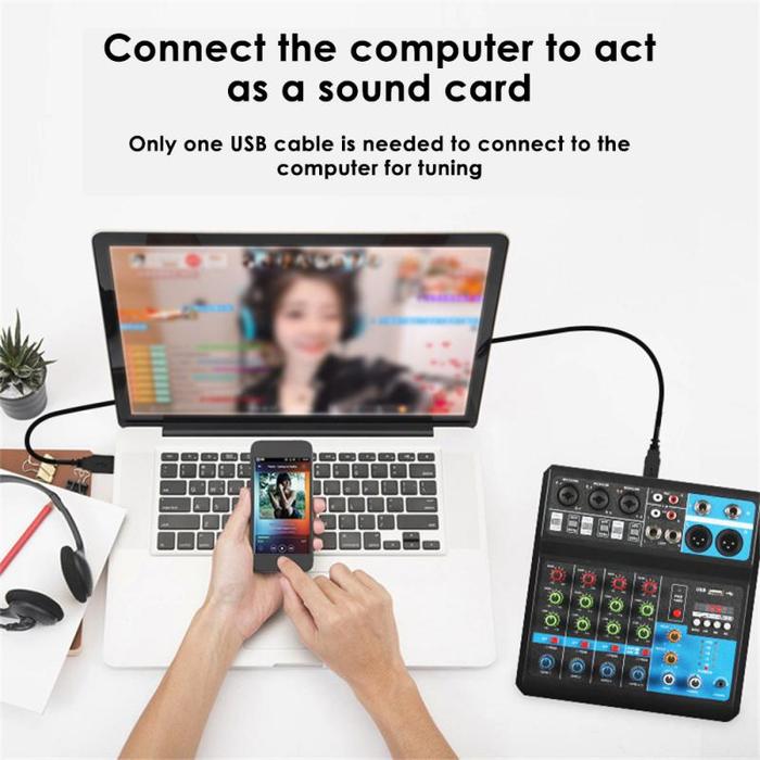 Gambar Way Professional Sound Mixer Computer Recording Free Drive Sound Card Mixing Console Mixer Audio DJ Audio Equipment dari Chraft Lenoathan undefined Tokopedia