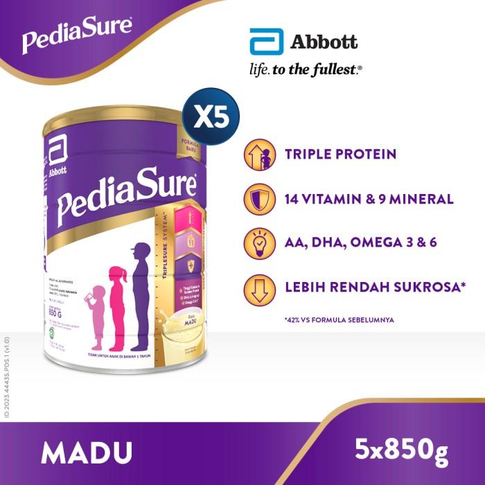 Gambar DMS - 213 PEDIASURE MADU 850 G (1-10TH) - NUTRISI PERTUMBUHAN - 5 PCS dari Dhimasadry undefined Tokopedia