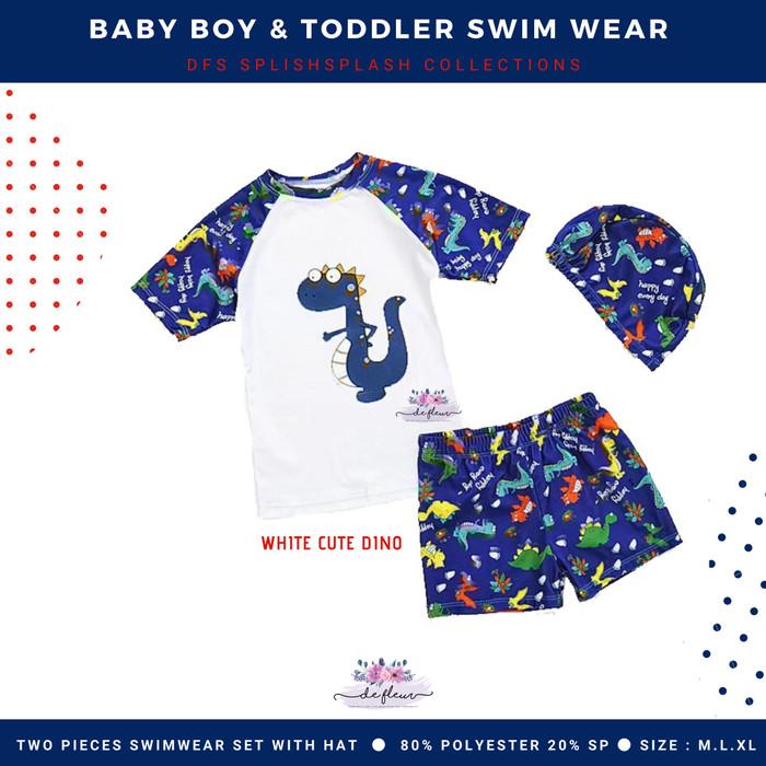 Gambar NEW PRODUCT BAJU RENANG ANAK BAYI LAKI - LAKI - SHORT SET WITH HAT_SET 3 GUDANGSPORT-65 - WHITE DINO, XL dari Gudangsport-65 undefined Tokopedia