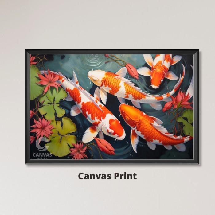 Jual Hiasan Dinding Lukisan Ikan Koi Fengshui - Wall Decor Printing ...
