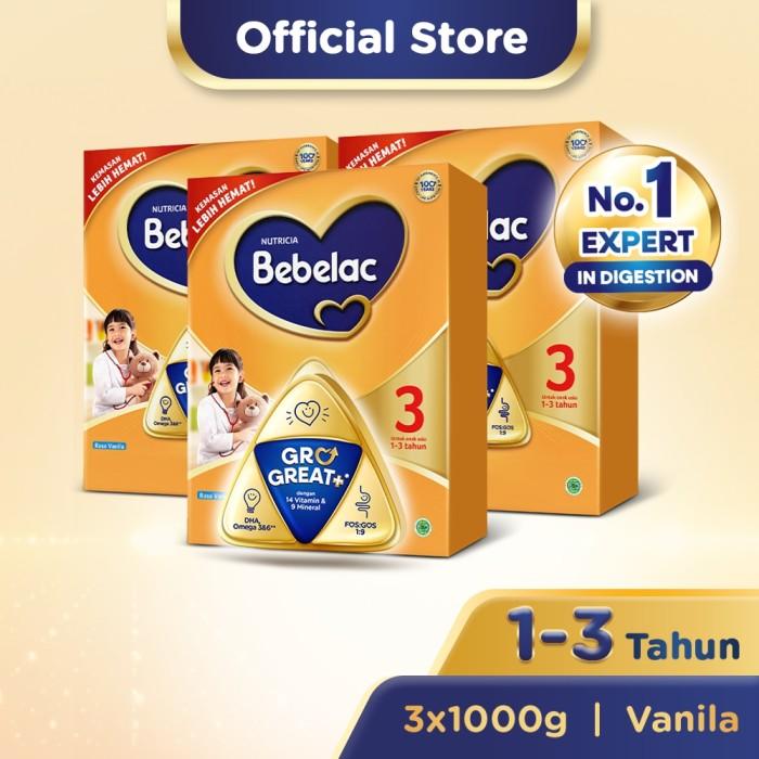 Gambar DMS - 679 PAKET 3 - BEBELAC 3 VANILA SUSU PERTUMBUHAN BUBUK 1000 GR dari Dhimasadry undefined Tokopedia