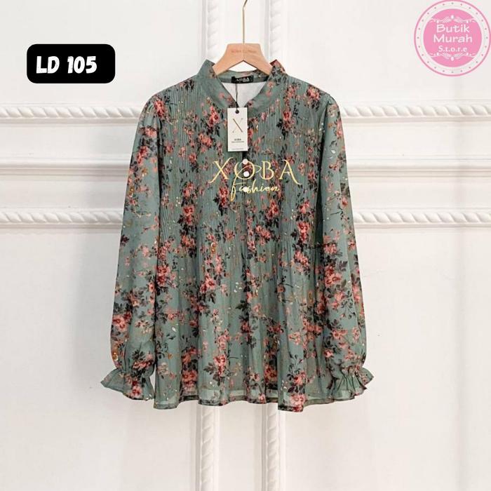 Gambar Xoba Fashion 2907 Atasan Wanita Blus LD 105 DAN 120 CM j10 Ceruti Plisket Jumbo panjang Good Vibes - TOSCA LD 105 dari XOBA FASHION undefined Tokopedia