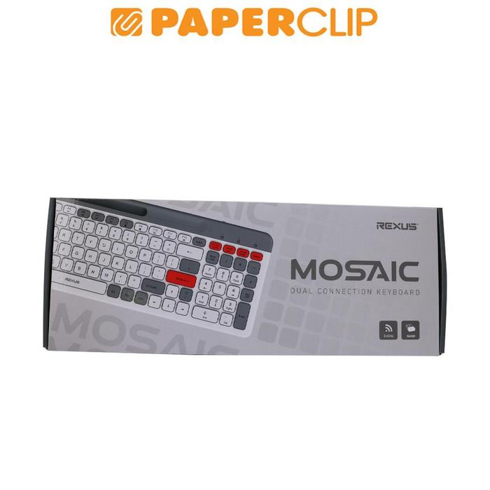 Gambar KEYBOARD WIRELESS REXUS MOSAIC KB02 - WHITE dari Paperclip Indonesia undefined Tokopedia