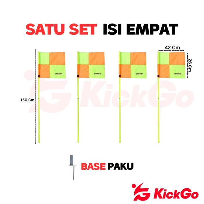 Gambar KickGo Bendera Corner Sepak Pojok Sepakbola Futsal Base Mangkok Dan Base Paku - 4 Set Base Paku dari KickGoOfficialStore undefined Tokopedia