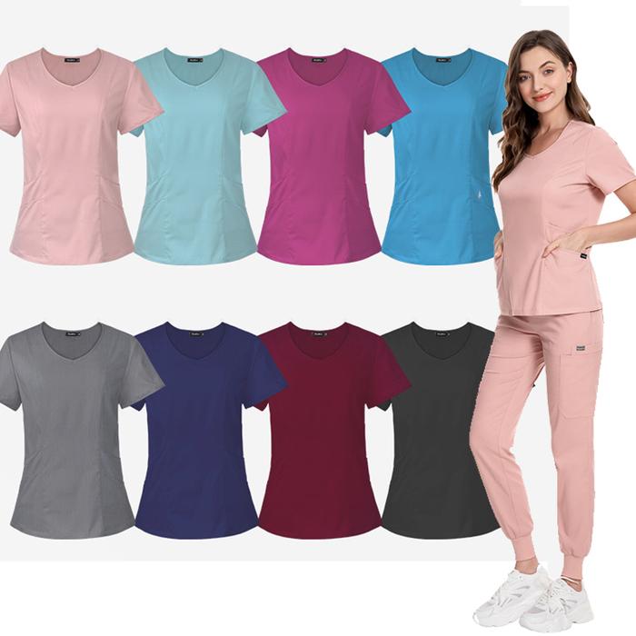 Gambar Pretty V-neck Scrub Set Nurse Uniform Laboratory Healthcare Workwear dari tokocitra84 undefined Tokopedia