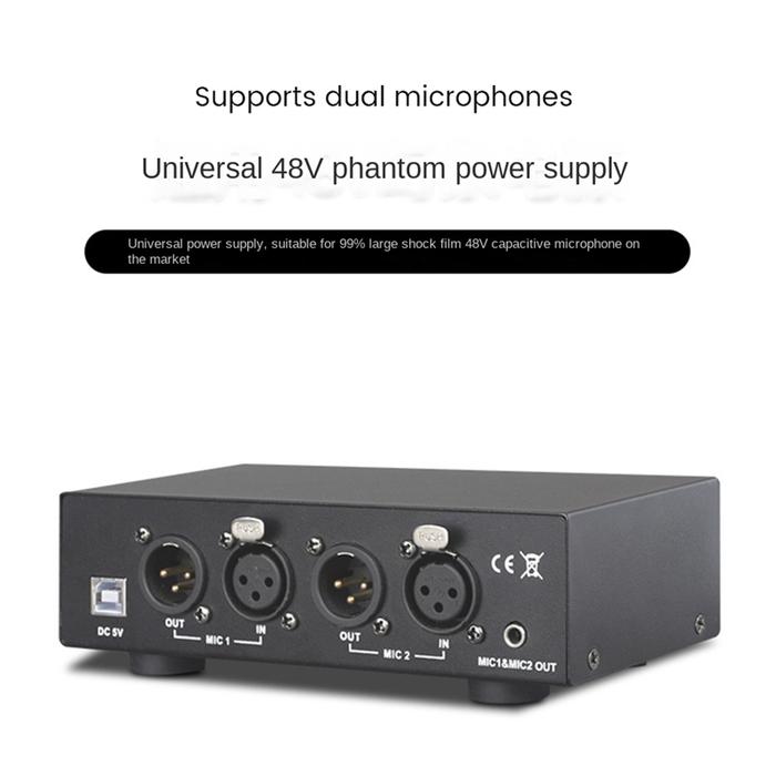 Gambar USB Dual Mixed Output Phantom Power Supply Black 48V For Condenser Microphones Music Recording Equipment dari NADYA BUSANA undefined Tokopedia
