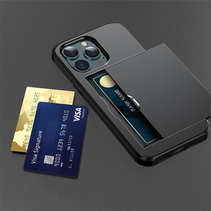 Gambar Slide Wallet Credit Card Slot Phone Case For iPhone 15 14 13 12 11 Pro X XR XS Max 7 8 Plus SE Armor TPU Shockproof Back Cover dari grosirbaju trkinii undefined Tokopedia