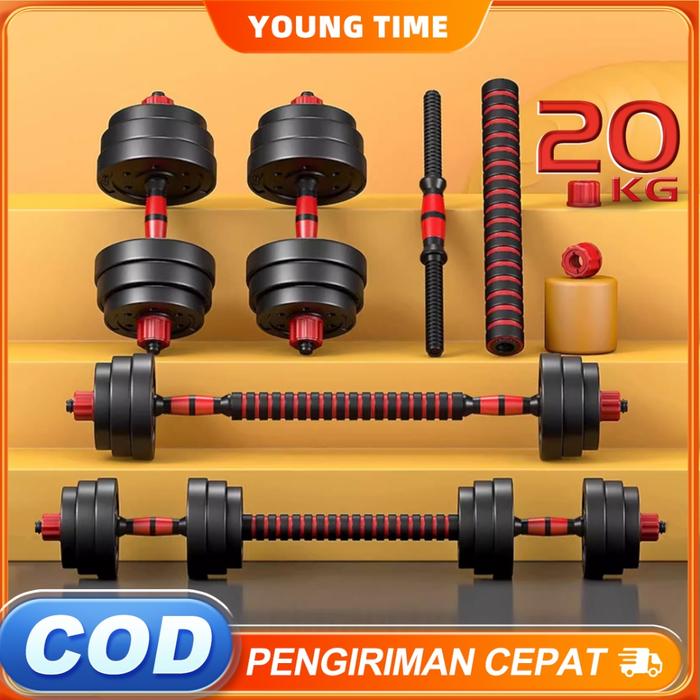 Gambar Dumbell Set 20KG Peralatan Fitness Barbel Bisa Disambung Tiang Wanita Gym Equipment Angkat Dengan Perlindungan Lingkungan Untuk Pria dari Embotzz7062 undefined Tokopedia