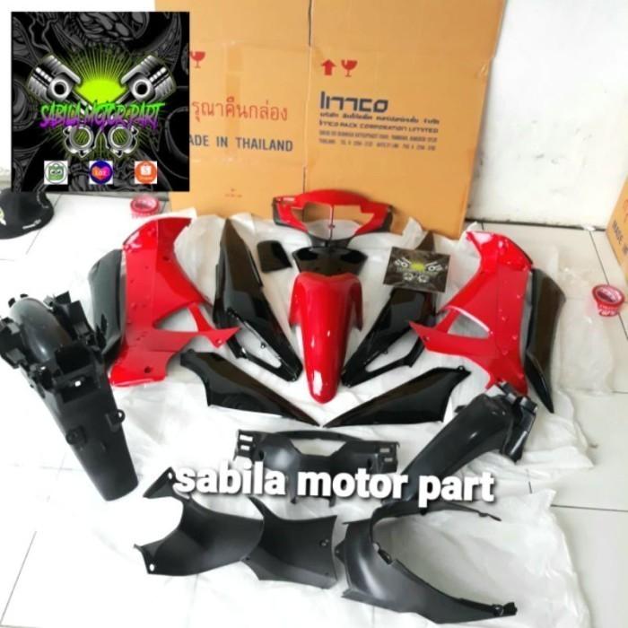 Gambar cover body full halus kasar supra x 125 lama warna merah hitam varian - Full hitam, Ful body supra dari SABILA MOTOR PART undefined Tokopedia