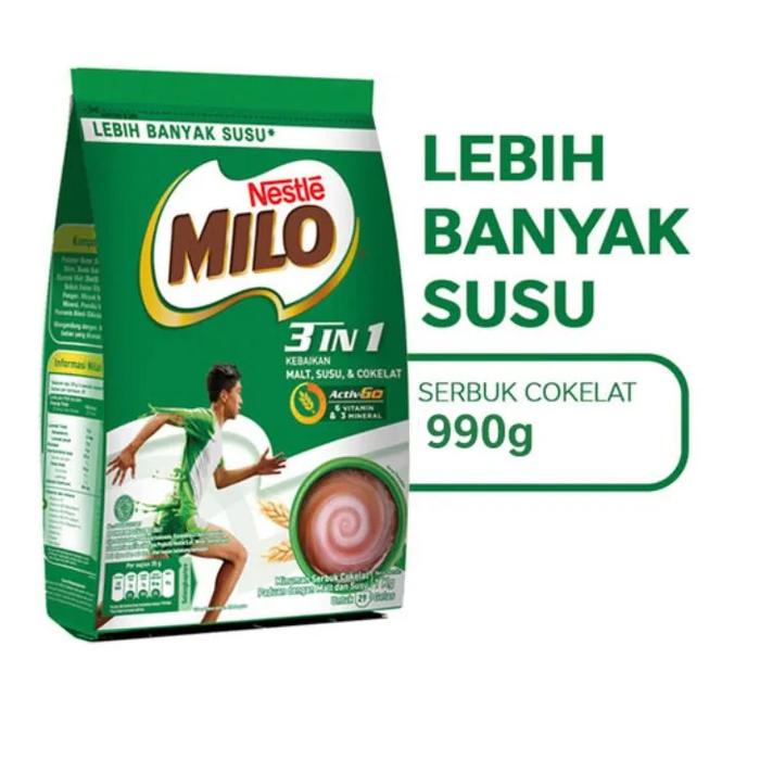 Gambar Milo Active-Go 990gr / Milo 3in1 990 Gr - 3in1 990gr dari PT Karenamu Jaya undefined Tokopedia