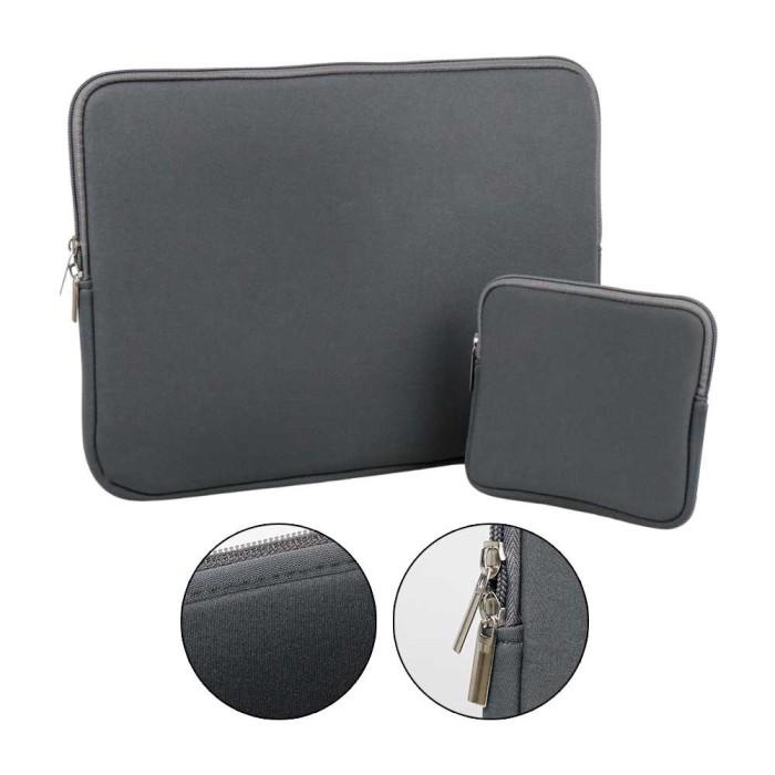 Gambar Tas Laptop Soft Case 13-14 inch Macbook Sleeve Softcase Sarung Pouch - Abu-abu, 13inch dari cara-store undefined Tokopedia