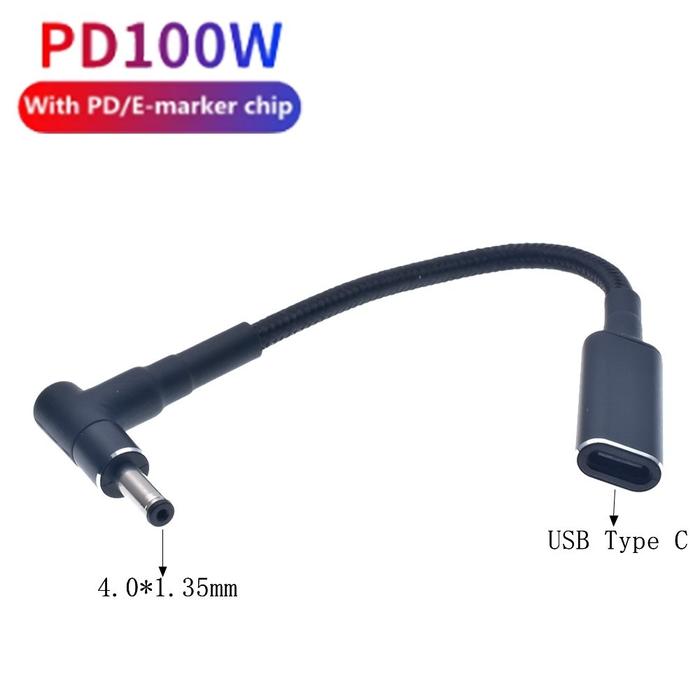 Gambar 100W USB Type C to DC Male Plug Converter Kabel USB C Female to Universal Laptop Adapter Connector Jack PD Fast Charging Cable Cord - 4.0x1.35 (Asus) dari AinWare undefined Tokopedia