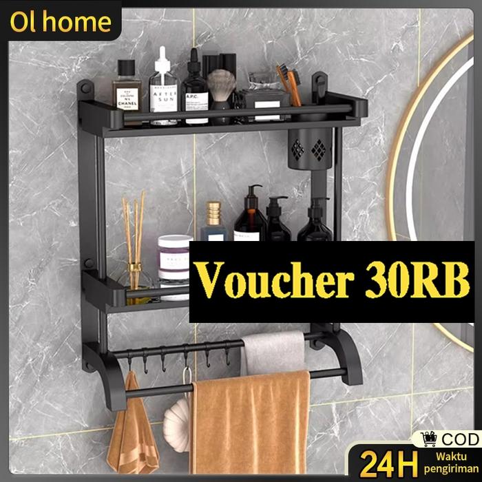 Gambar 【-Rp.30RB】Rak Sabun Kamar Mandi Rak Kamar Mandi Hitam Dinding Rak Bumbu Dapur Dasang Tanpa Harus Dilubangin Dibagian dari Hannum Xen undefined Tokopedia