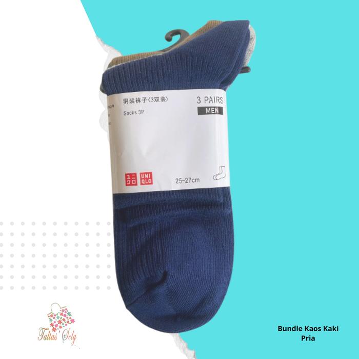 Gambar 3 Pasang Kaos kaki Uniql Original  Casual Unisex Pria Wanita Anti Bakteri Premium Warna Basic - Pria dari Taltas Sely undefined Tokopedia