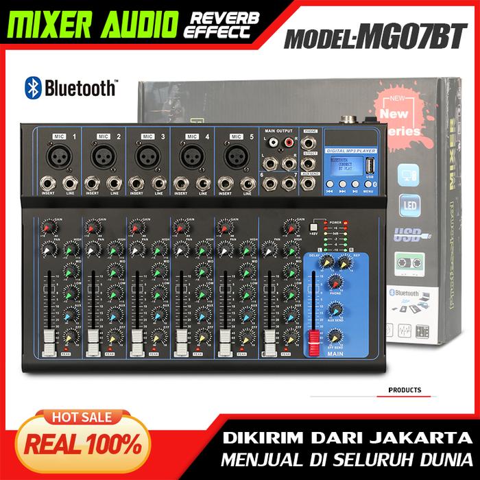 Gambar Mixer Professional MG07BT 7-Channel Bluetooth/USB/pc/MP3 Playback Mode Eq/recording Instrument Built-in, Mixing Equipment, Show DJ Equipment Tour Live dari Yantiydk1 undefined Tokopedia