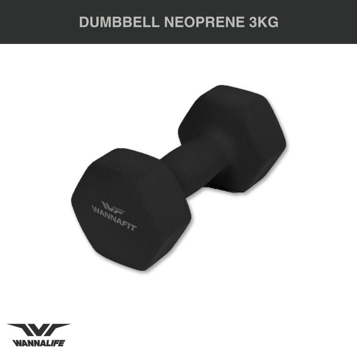 Gambar DUMBELL 3KG WANNALIFE DUMBBELL NEOPRENE BARBEL VIL ANTI SL 3 KG TERMURAH - Hitam dari PrologueStoree undefined Tokopedia