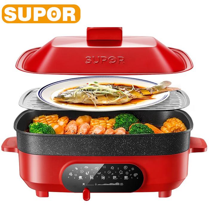 Gambar SUPOR 5.5L Electric Hot Pot Multi-function Cooking Household Electric Cooker 4-speed Temperature Adjustment Kitchen Appliances dari grosirmeja terkini undefined Tokopedia