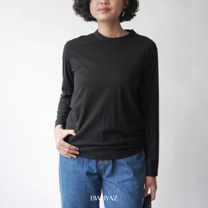 Gambar BWBYAZ- ALL DAY  | COMFORT TENCEL FIT TEE (LONG) | READY STOCK - Fushion Black, Petite dari BWBYAZ undefined Tokopedia