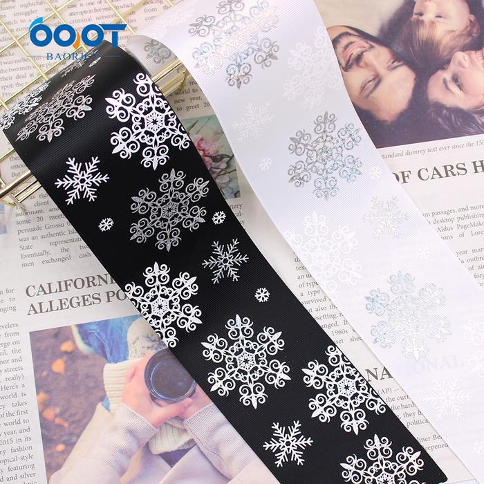 Gambar 3"(75mm) 2Yards Christmas Series Snowflake Grosgrain Ribbons,Bow Cap Accessories Party Gift Wrap DIY Handmade Material 201031-9 dari tokodewaaaarrrr undefined Tokopedia
