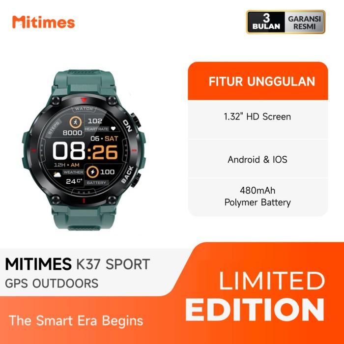 Gambar RUNE Mitimes K37 Sport Smart Watch 1.32 Inch GPS Outdoors - Green dari Faye5896 undefined Tokopedia