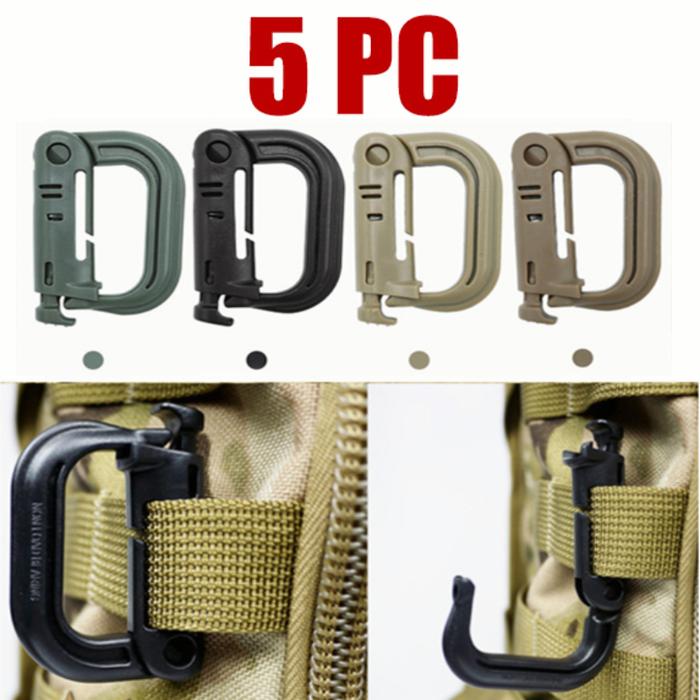 Gambar 5PC Plasctic Shackle Carabiner D-ring Clip Molle Webbing Backpack Buckle Snap Lock Grimlock Multi Outdoor Hiking Camping Gear dari pabixx undefined Tokopedia
