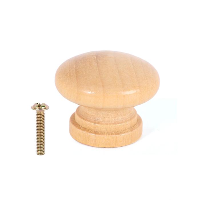 Gambar NEWSolid Wooden Cabinet Drawer Wardrobe Door Knob Single Hole Round Log Handle Kitchen Home Handle Furniture Hardware - L-3.5X2.6cm dari Zazan Seller undefined Tokopedia