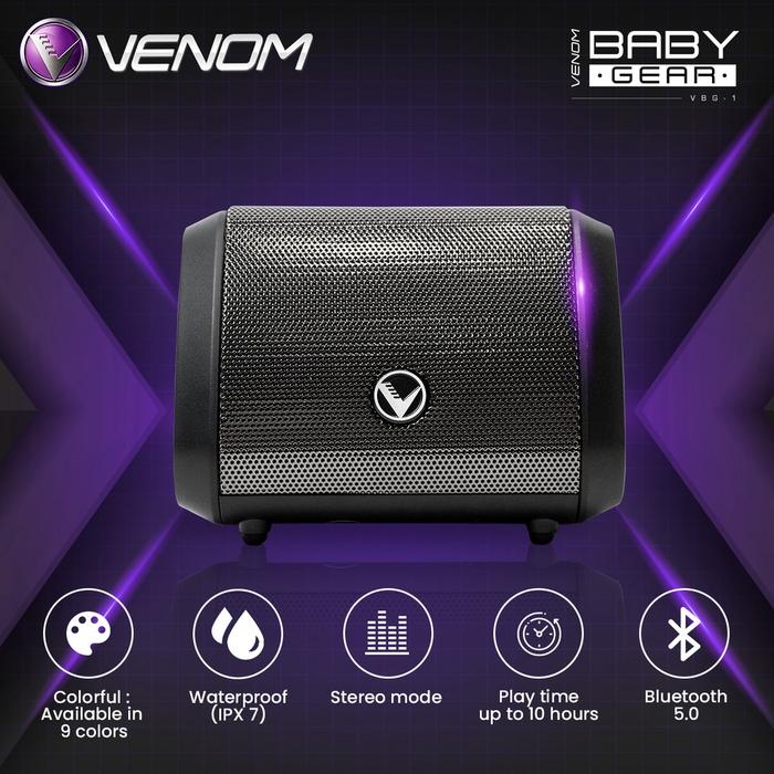 Gambar Venom Baby Gear Vbg 1 Speaker Bluetooth Portable With Stereo Mode - TITANIUM dari YOGUR STORE undefined Tokopedia