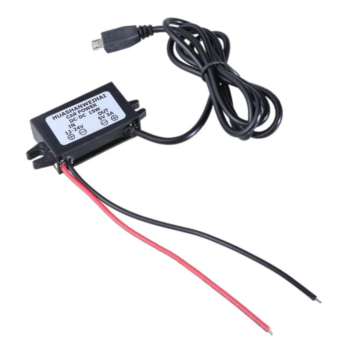 Gambar 573A Car Micro USB Power Charging DC12V-24V to Micro USB 5V 3A Charging Converter for Car Electronics, Gadget dari Kelapamuda52 undefined Tokopedia