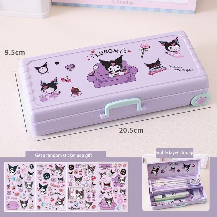 Gambar 【Penjual Lokal】Sanrio Seri Anime Kartun Pensil Kasus Troli Kotak Alat Tulis Large Capacity Kotak Pensil School Supplies Tempat Bag - Kuromi dari adinda rachel_store undefined Tokopedia