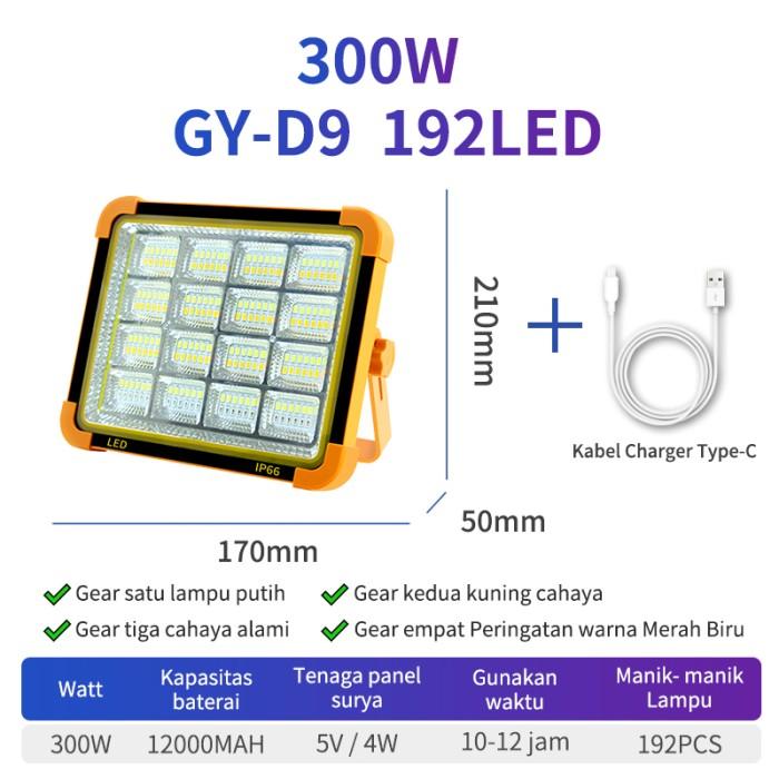 Gambar Lampu Emergency Led Multifungsi Power Bank Solar Cell Ip66 Lampu Sorot Terlaris - 192LED dari herlastaustore undefined Tokopedia