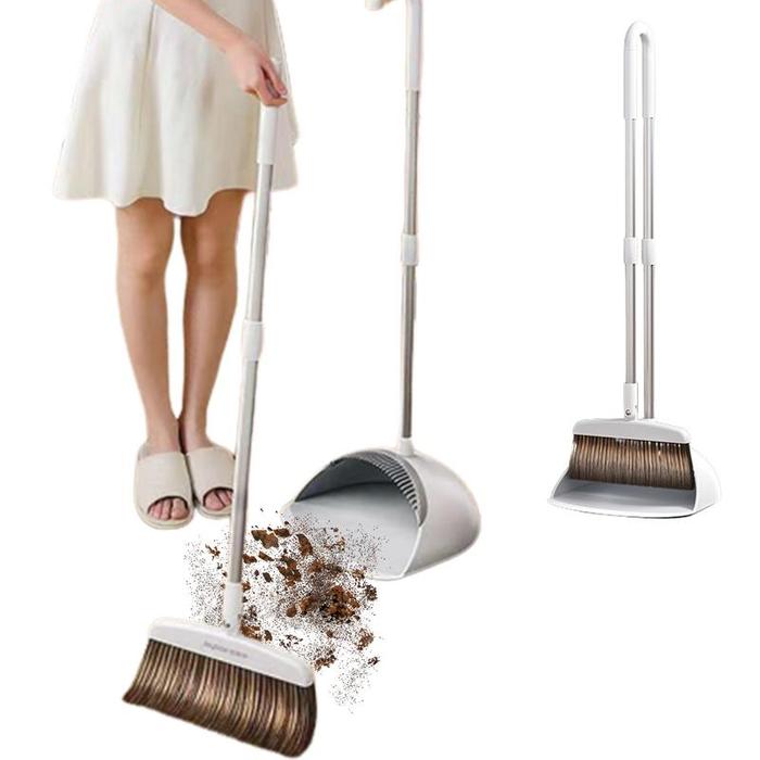 Gambar Broom And Dustpan Set Broom Dustpan Set For No Dead End Cleaning Home Cleaning Supplies For Fireplace Bedroom Hallway Kitchen dari manuk piit 780 undefined Tokopedia