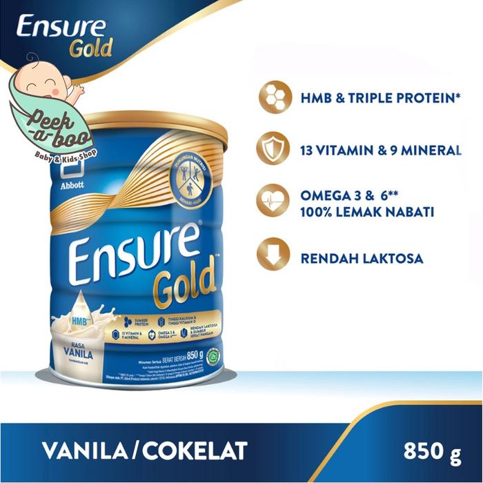 Gambar Ensure Gold Vanila Coklat Gandum 850Gr 380Gr - VANILA800G dari Andyan Storee undefined Tokopedia