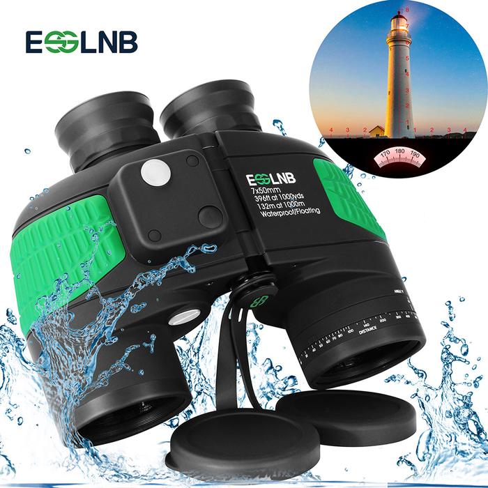 Gambar 7X50 High Power Binoculars with Rangefinder Compass for Hunting Boating Military Marine Telescope Folating Nitrogen Waterproof dari Quiver Strike undefined Tokopedia