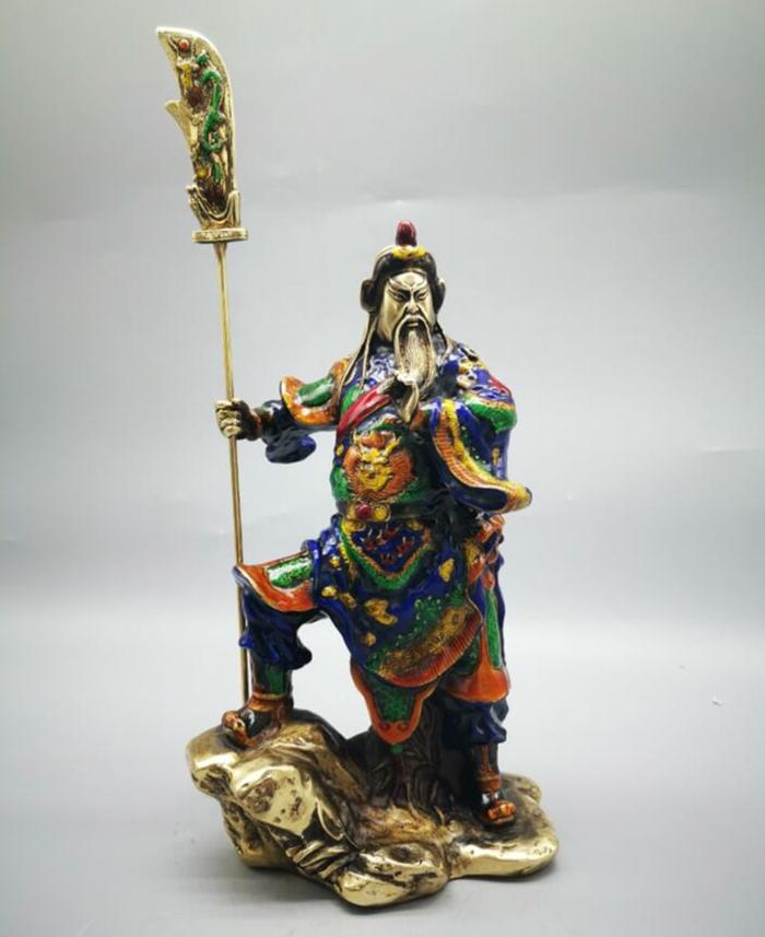 Gambar Archaize brass cloisonne Martial arts God of Wealth Guan Yu consecrate crafts statue dari Raging Charge undefined Tokopedia