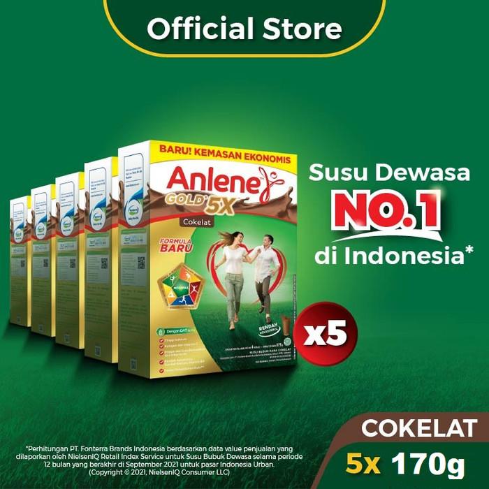 Gambar PROMO Anlene Gold 5X Susu Bubuk Cokelat 5 x 170g-Tulang, Sendi & Otot dari lulamol undefined Tokopedia