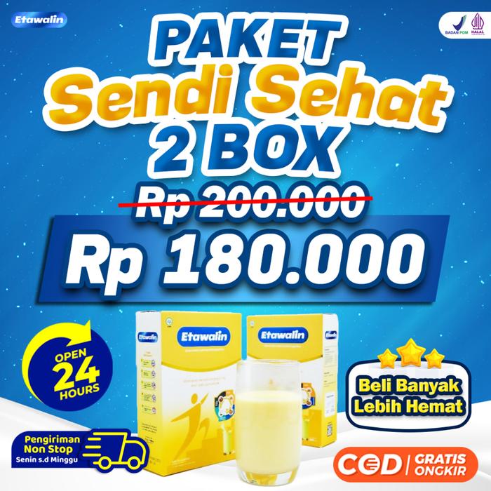 Gambar Kemasan 2 Box Susu Kambing Etawalin Membantu Atasi Permasalahan Tulang Dan Sendi - Isi 200 Gram dari Jinggatutu Store undefined Tokopedia