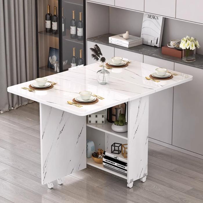 Gambar Wheel Folding Dining Table Mobile Camping Organizer Space Saving Dining Table Portable Newclassic Mesas De Jantar Furniture dari Wind Slash undefined Tokopedia