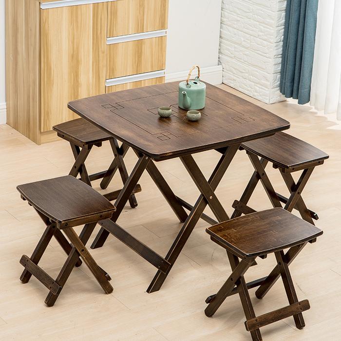 Gambar Modern Furniture Folding Square Table 60-90cm Outdoor/Indoor Garden Table Legs Foldable Portable Folding Camping Table Bamboo dari Wind Slash undefined Tokopedia