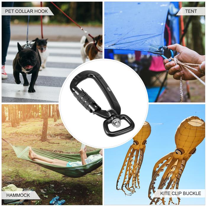 Gambar Carabiner Outdoor 360° Rotatable Auto Locking Survival Carabiner Rescue Gear Hook Swivel Carabiner Clip Camping Climb Equipment dari Unseen Force undefined Tokopedia