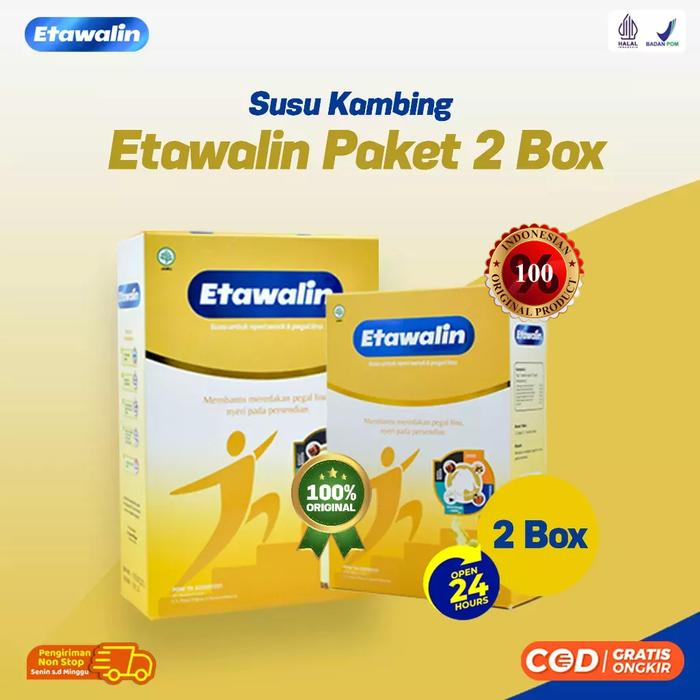 Gambar Susu Kambing Etawalin 2 Box BPOM - Cegah Asam Urat, Rematik, Nyeri Sendi, Pegal Linu Tanpa Obat & Kesehatan Tubuh Original dari PT Karenamu Jaya undefined Tokopedia