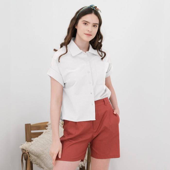 Gambar Barli Blouse Beatrice Clothing - Kemeja Linen Wanita - White dari lie sto undefined Tokopedia