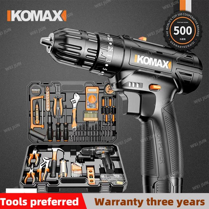 Gambar Complete Tools Set Cordless Drill 80N Professional Hand Toolbox Woodworking Power Full Set Toolkit Home Improvement and Tools dari Crimson Spiral undefined Tokopedia